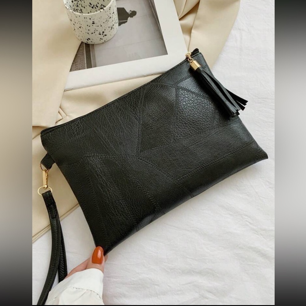 Medium Square Bag Embossed Detail Wristlet - Picture 5 of 7
